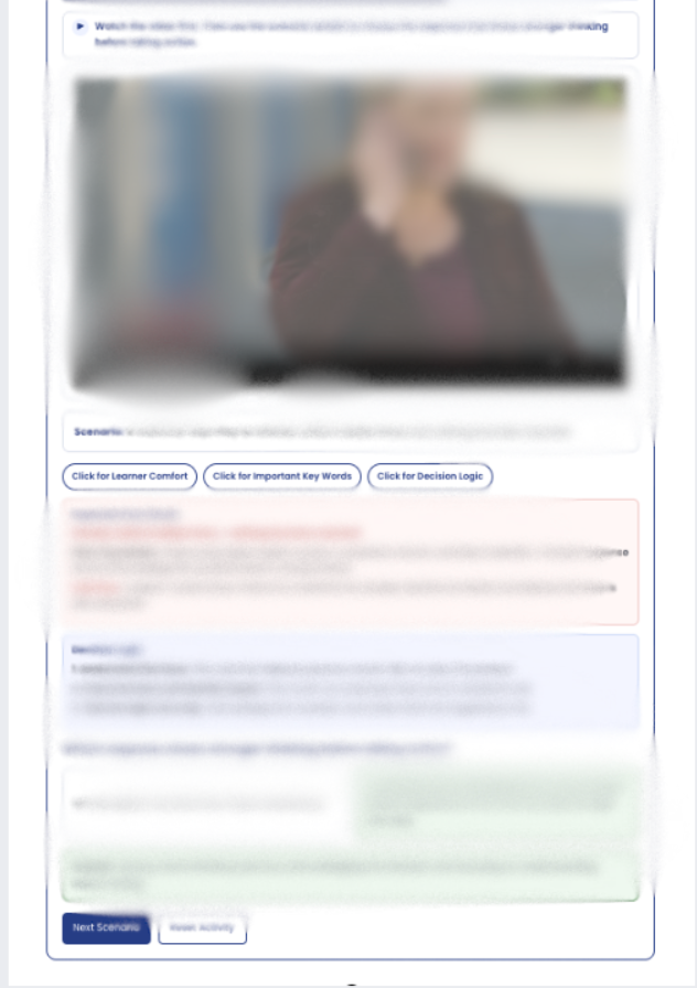 Coaching feedback example