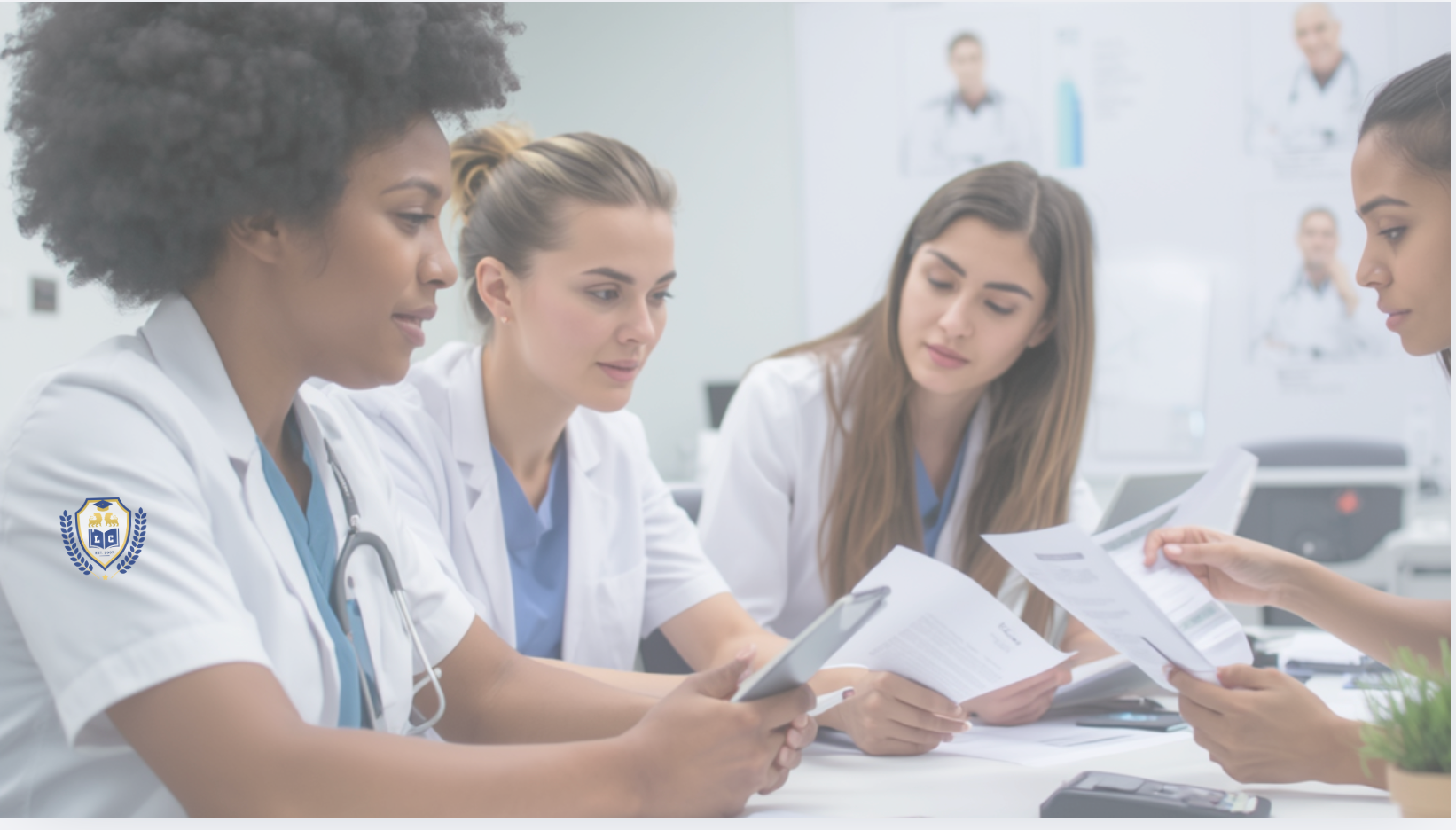 Healthcare professionals collaborating in a clinical workplace environment