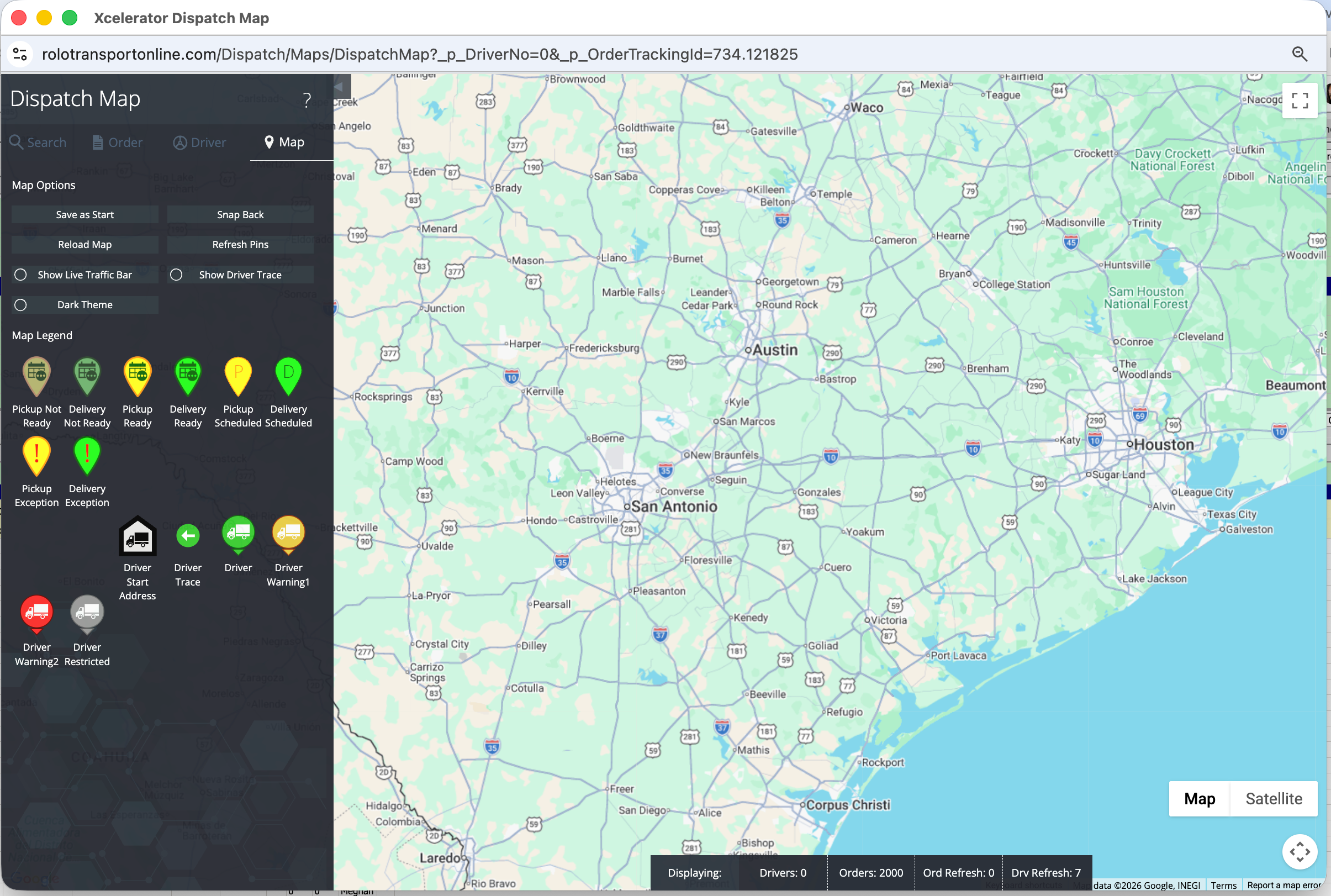Dispatch Map Legend