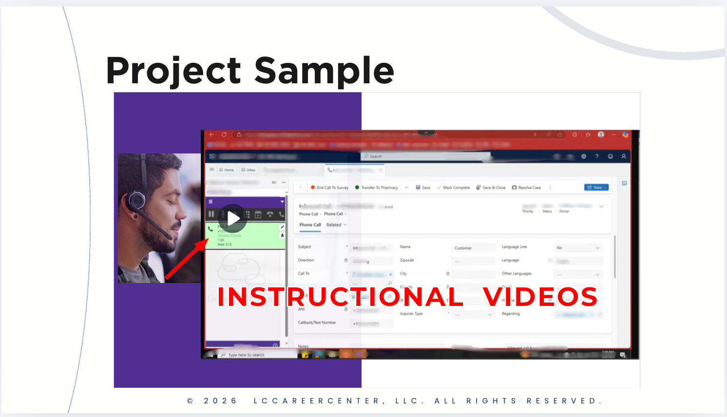 Instructional video learning example
