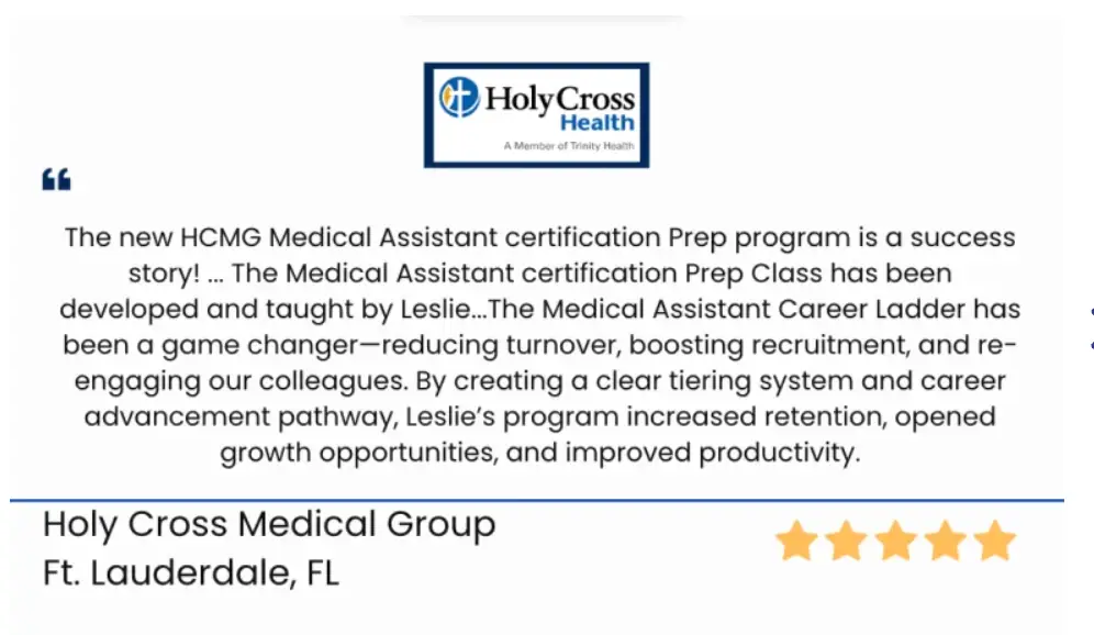 Holy Cross Medical Group testimonial