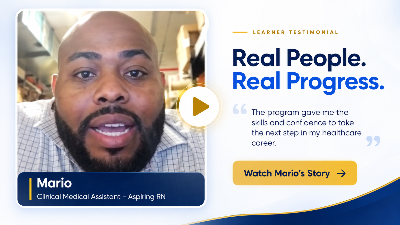 Mario learner testimonial cover